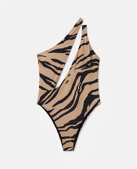 Zebra Print Cutout Swimsuit 